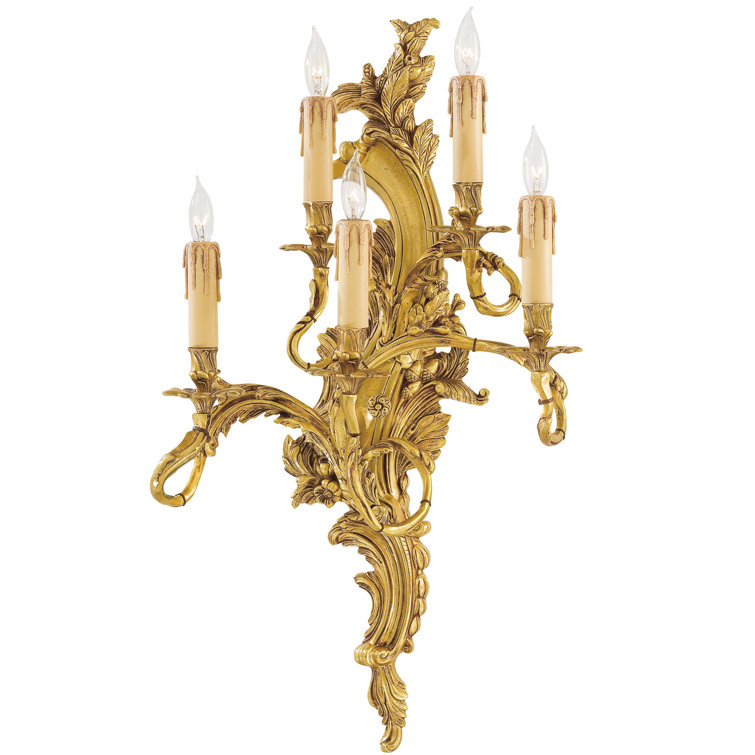 Metropolitan by Minka 5 Light Aged French Gold Candle Wall Light